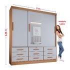 Guarda Roupa Casal 3 Portas Com Espelho Central 9 Gavetas Atl