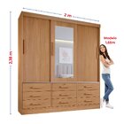 Guarda Roupa Casal 3 Portas Com Espelho Central 9 Gavetas Atl