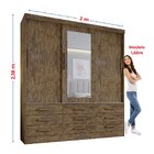 Guarda Roupa Casal 3 Portas Com Espelho Central 9 Gavetas Atl