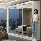 Guarda-roupa Casal 3 Portas Com Espelho E 4 Gavetas 185,5cm V