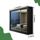 Guarda-roupa Casal 3 Portas Com Espelho E 4 Gavetas 185,5cm V