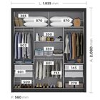 Guarda-roupa Casal 3 Portas Com Espelho E 4 Gavetas 185,5cm V