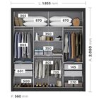 Guarda-roupa Casal 3 Portas Com Espelho E 4 Gavetas 185,5cm V