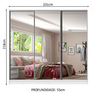 Guarda Roupa Casal 3 Portas com Espelho Madesa Royale