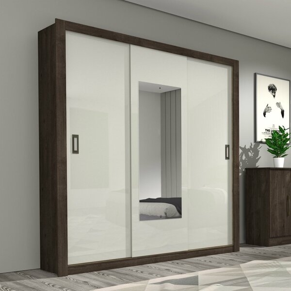 Guarda Roupa Casal 3 Portas Com Espelho Malibu Tcil