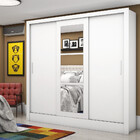 Guarda Roupa Casal 3 Portas Com Espelho Porto Carioca Móveis