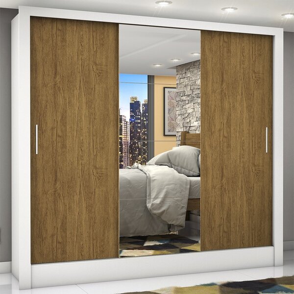 Guarda-roupa Casal 3 Portas Com Espelho Porto Plus Espresso M