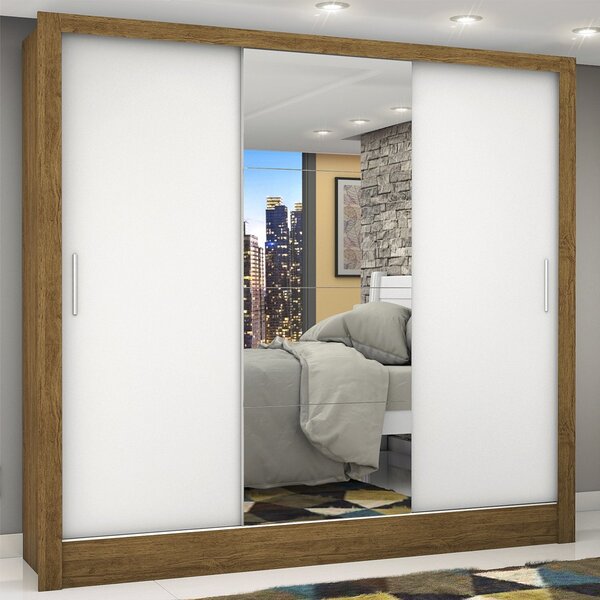 Guarda-roupa Casal 3 Portas Com Espelho Porto Plus Espresso M