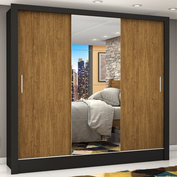 Guarda-roupa Casal 3 Portas Com Espelho Porto Plus Espresso M