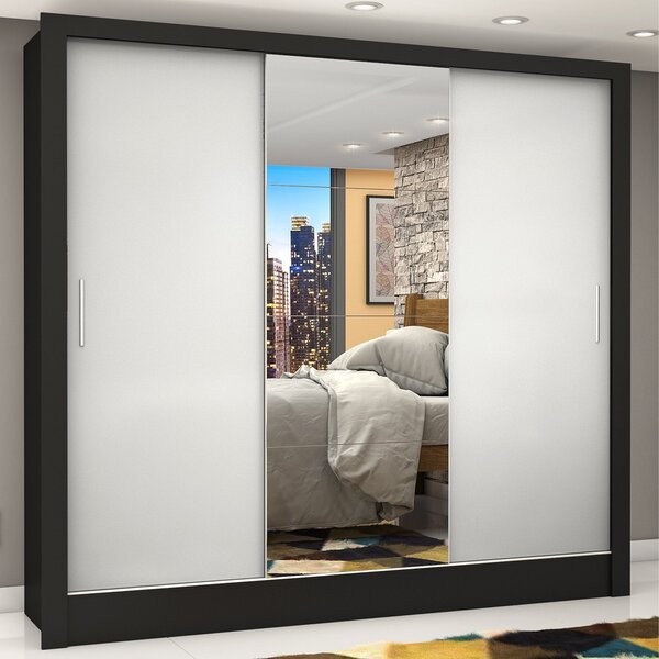 Guarda-roupa Casal 3 Portas Com Espelho Porto Plus Espresso M