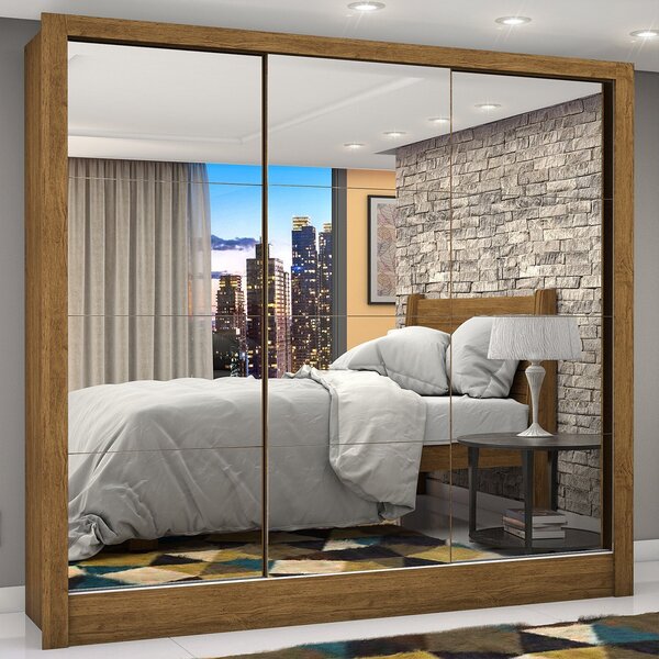 Guarda-roupa Casal 3 Portas Com Espelho Porto Premium Espress