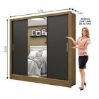 Guarda-roupa Casal 3 Portas Com Espelho Santiago Plus Espress