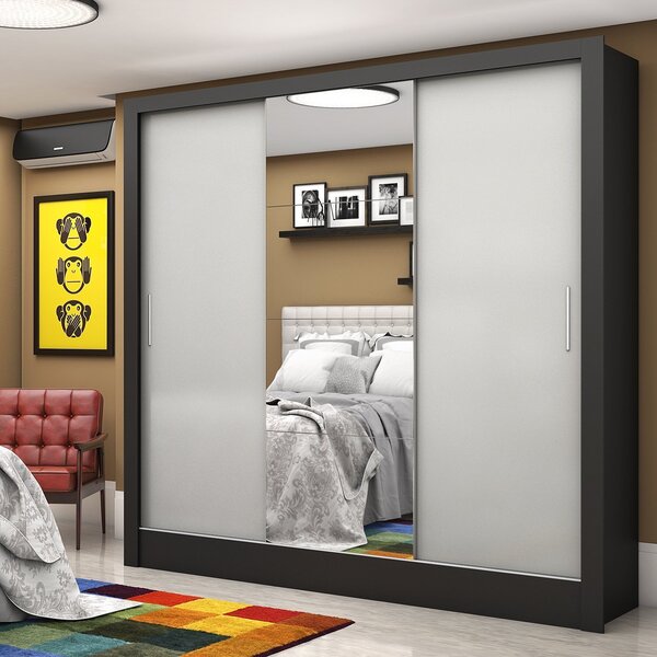 Guarda-roupa Casal 3 Portas Com Espelho Santiago Plus Espress