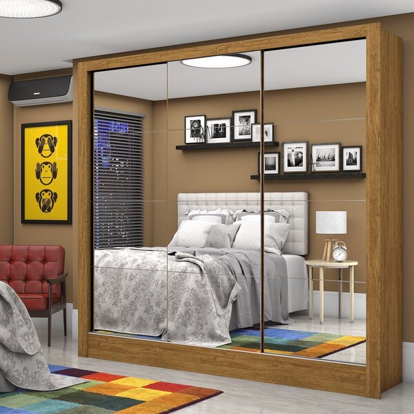 Guarda-roupa Casal 3 Portas Com Espelho Santiago Premium Espr