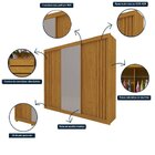 Guarda-roupa Casal 3 Portas Com Espelho Santorini Ripado 100%