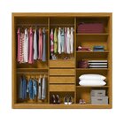 Guarda-roupa Casal 3 Portas Com Espelho Santorini Ripado 100%