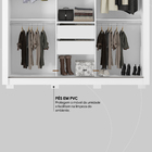 Guarda Roupa Casal 3 Portas Com Pés Vero Branco 32270pe