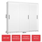 Guarda-roupa Casal 3 Portas De Correr 100% Mdf 1971 Branco -