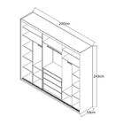 Guarda-roupa Casal 3 Portas De Correr 100% Mdf 1985 Marfim Ar