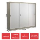 Guarda-roupa Casal 3 Portas De Correr 100% Mdf 7320 Marfim Ar