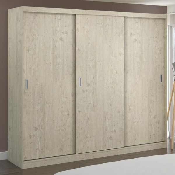Guarda-roupa Casal 3 Portas De Correr 100% Mdf 774 Marfim Are