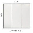 Guarda Roupa Casal 3 Portas de Correr 100% MDF Madesa Royale