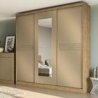 Guarda-roupa Casal 3 Portas De Correr 2 Gavetas Freijó