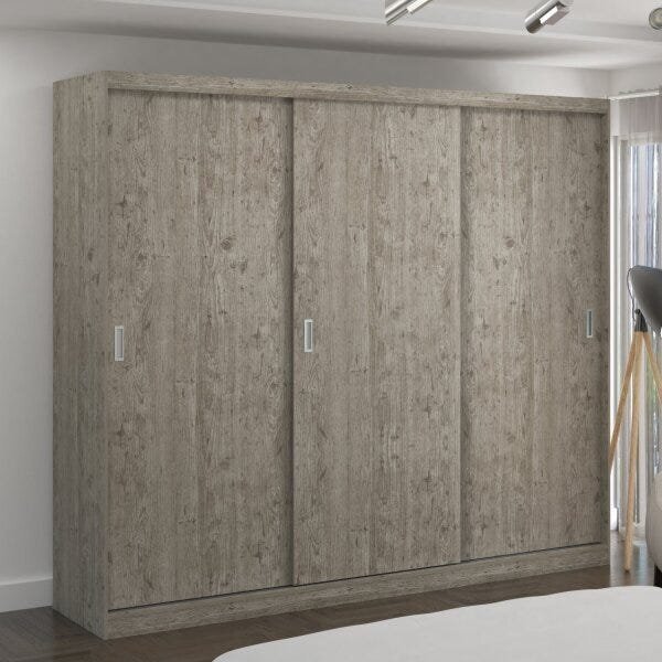 Guarda-roupa Casal 3 Portas De Correr 2 Gavetas Mdfmm7320 Esp