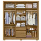 Guarda-roupa Casal 3 Portas De Correr 3 Gavetas Com Espelho E