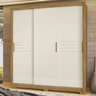 Guarda-roupa Casal 3 Portas De Correr 3 Gavetas Com Espelho E