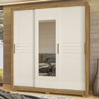 Guarda-roupa Casal 3 Portas De Correr 3 Gavetas Com Espelho E