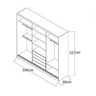 Guarda-roupa Casal 3 Portas De Correr 4 Gavetas 1902  Branco/