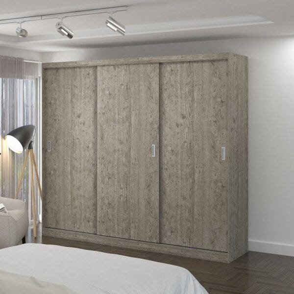 Guarda-roupa Casal 3 Portas De Correr 4 Gavetas 1904  Demoliç