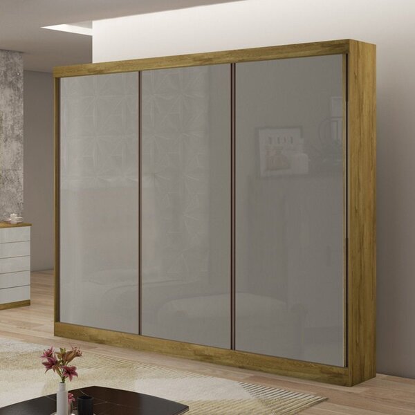 Guarda-roupa Casal 3 Portas De Correr 4 Gavetas Lisboa Bianch