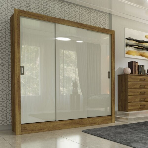 Guarda-roupa Casal 3 Portas De Correr 4 Gavetas Malibu Tcil M