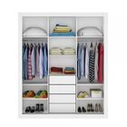Guarda-roupa Casal 3 Portas De Correr 4 Gavetas News  Branco