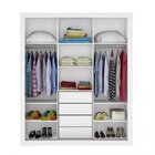 Guarda-roupa Casal 3 Portas De Correr 4 Gavetas News  Branco/