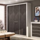 Guarda-roupa Casal 3 Portas De Correr 4 Gavetas News  Branco/