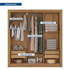 Guarda Roupa Casal 3 Portas De Correr 4 Gavetas Quito Espress