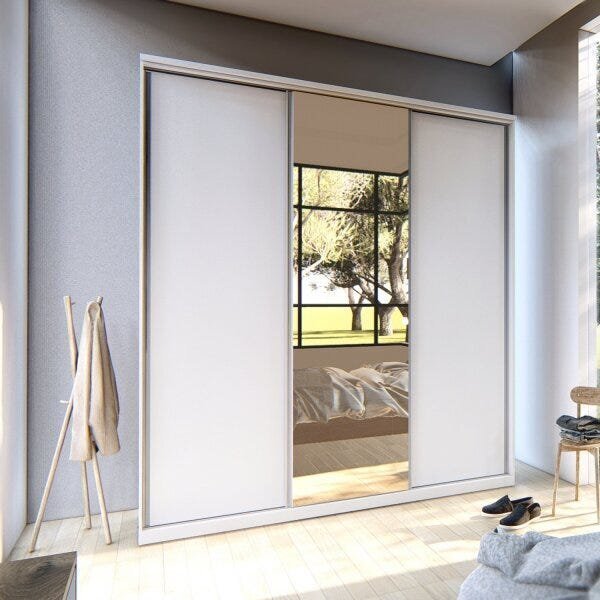 Guarda-roupa Casal 3 Portas De Correr 6 Gavetas 210cm Com Esp