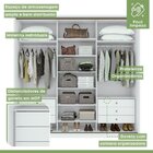 Guarda Roupa Casal 3 Portas De Correr 6 Gavetas 245cm Spazio