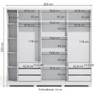 Guarda Roupa Casal 3 Portas De Correr 6 Gavetas Branco F542