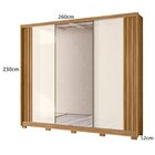 Guarda-roupa Casal 3 Portas De Correr 6 Gavetas Com Espelho E