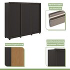 Guarda Roupa Casal 3 Portas De Correr 6 Gavetas E Pés 245cm S