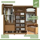 Guarda Roupa Casal 3 Portas De Correr 6 Gavetas E Pés 270,5cm