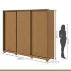 Guarda Roupa Casal 3 Portas De Correr 6 Gavetas E Pés 270,5cm
