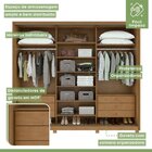 Guarda Roupa Casal 3 Portas De Correr 6 Gavetas E Pés 270,5cm