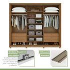Guarda Roupa Casal 3 Portas De Correr 6 Gavetas E Pés 270,5cm