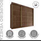 Guarda Roupa Casal 3 Portas De Correr 6 Gavetas Veneza Cacau