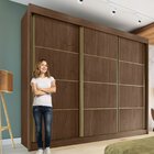 Guarda Roupa Casal 3 Portas De Correr 6 Gavetas Veneza Cacau